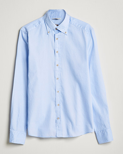 Herre |  | Stenströms | Slimline Button Down Printed Oxford Shirt Light Blue