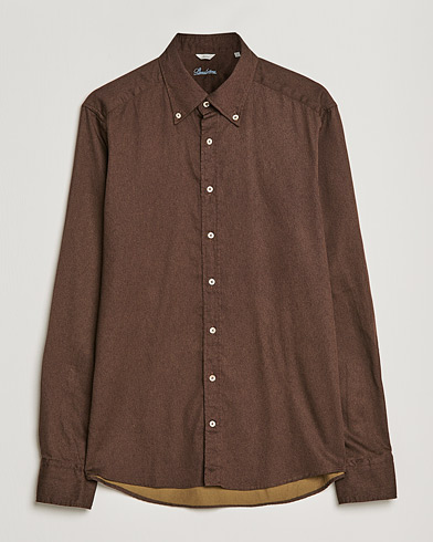 Herre |  | Stenströms | Slimline Button Down Printed Oxford Shirt Brown