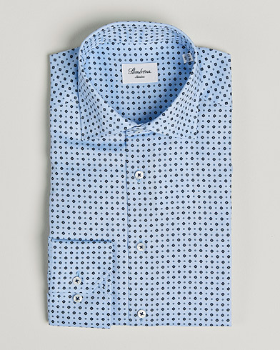 Herre | Skjorter | Stenströms | Slimline Cut Away Printed Shirt Blue