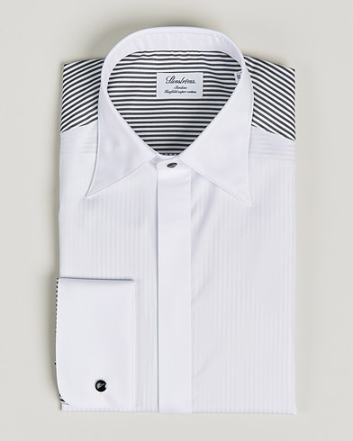 Herre | Skjorter | Stenströms | Slimline Fiesta Fly Front Tuxedo Shirt White