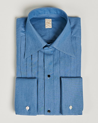 Herre |  | Stenströms | 1899 Slimline Denim Tuxedo Shirt Blue