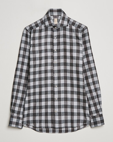 Herre | Stenströms | Stenströms | 1899 Slimline Checked Cotton Flannel Shirt Grey