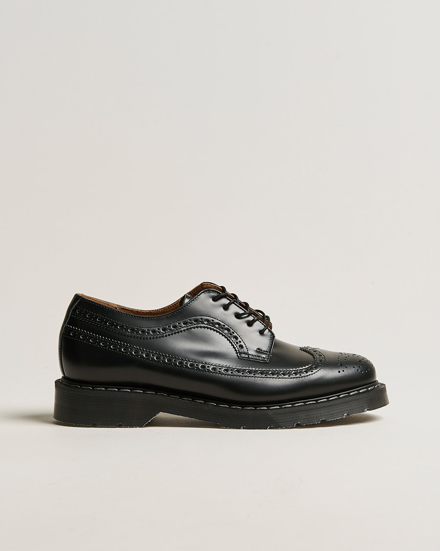 Solovair American Brogue Shoe Black Shine – Svart