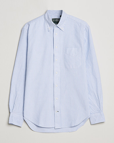 Herre | American Heritage | Gitman Vintage | Button Down Striped Oxford Shirt Light Blue