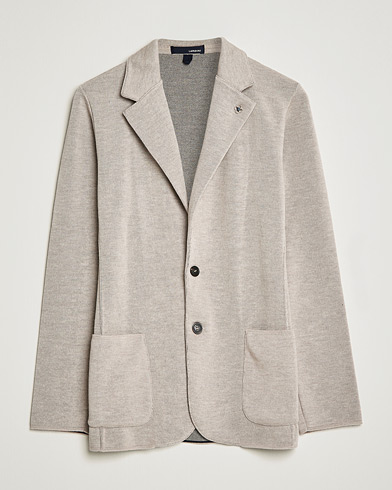 Herre | Strikkede blazere  | Lardini | Knitted Wool Blazer Beige