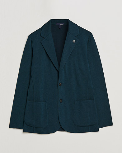 Herre | Strikkede blazere  | Lardini | Knitted Wool Blazer Bottle Green