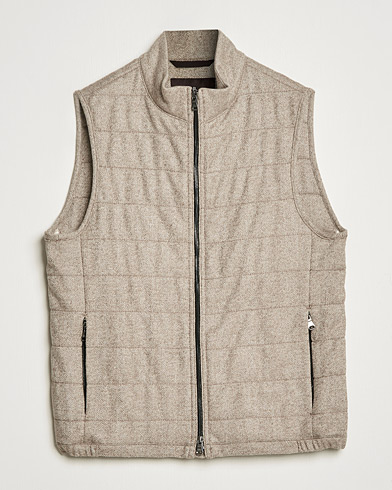 Herre |  | Oscar Jacobson | Liner EVO Wool Herringbone Waistcoat Beige