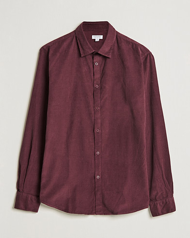 Herre | Cordfløyelskjorter | Sunspel | Cotton Baby Cord Shirt Port
