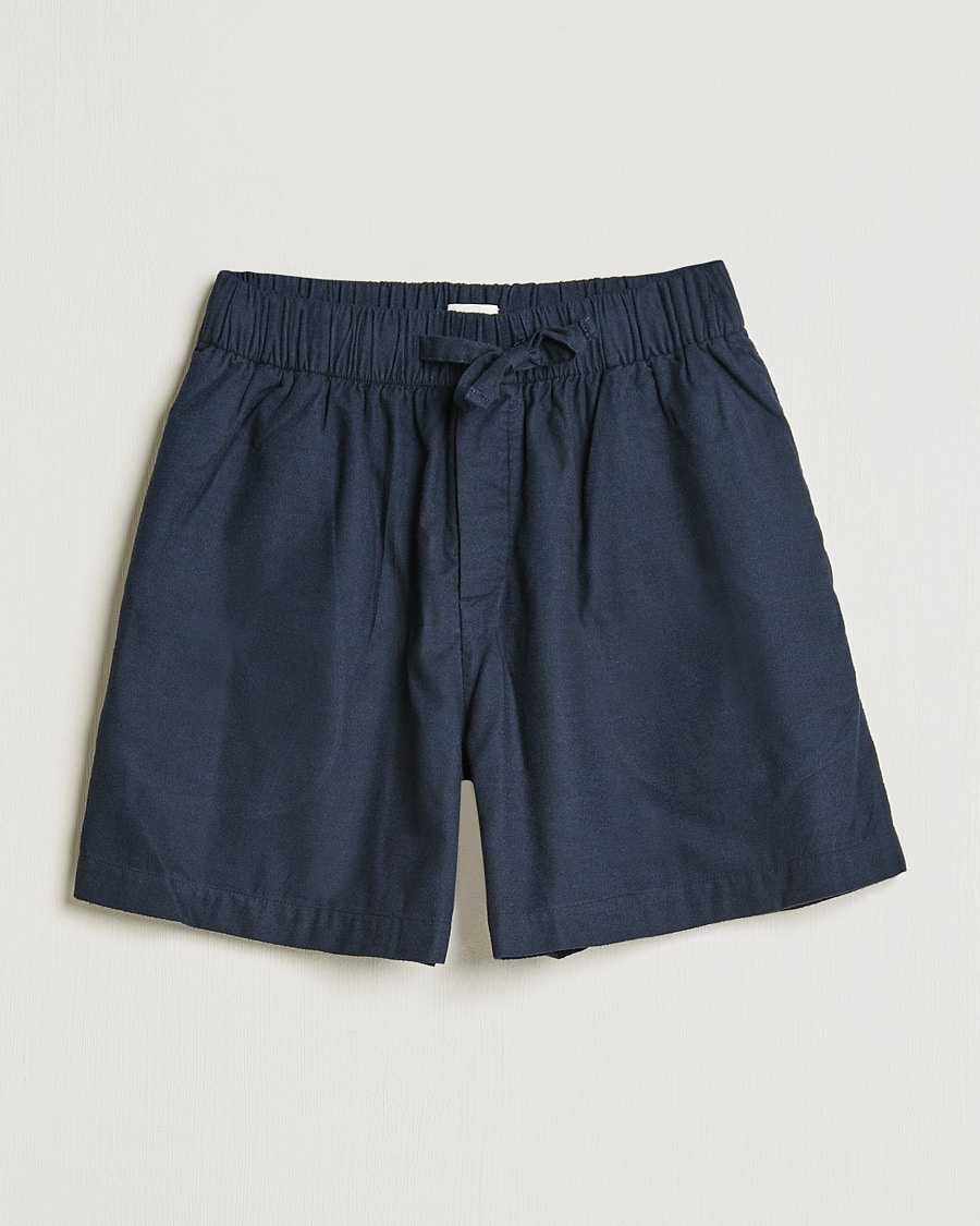Herre | | Tekla | Flannel Pyjama Shorts Midnight Blue