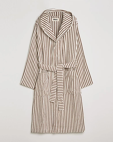 Herre | Pyjamaser og badekåper | Tekla | Organic Terry Hooded Bathrobe Kodiak Stripes