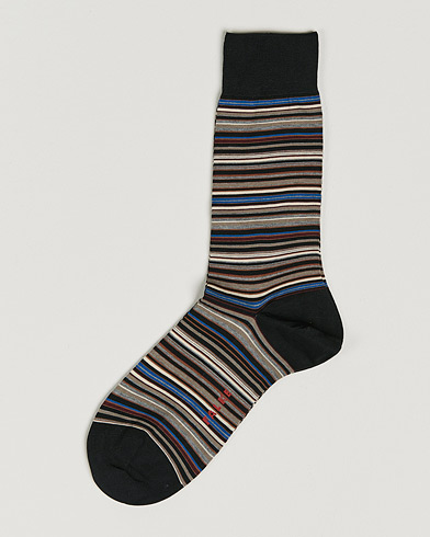 Herre |  | Falke | Microblock Stripe Sock Grey White