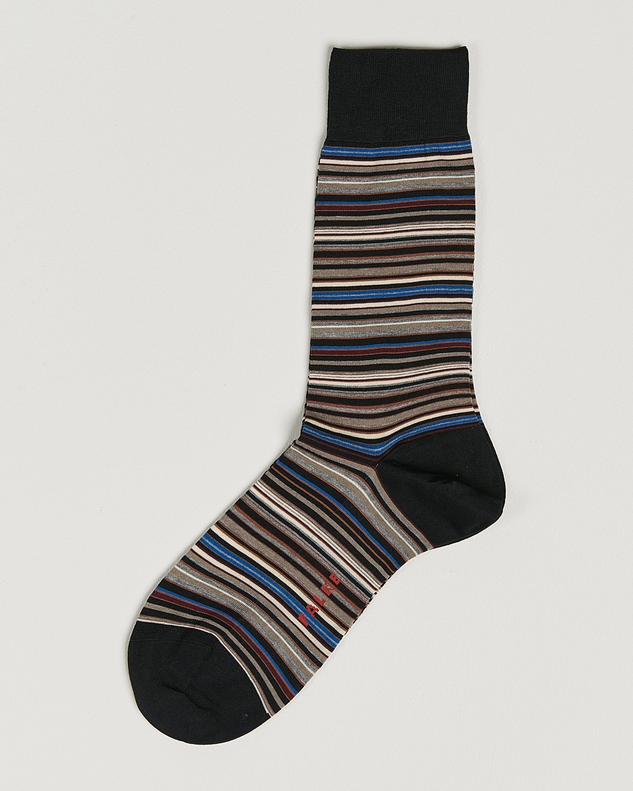 Herre | | Falke | Microblock Stripe Sock Grey White