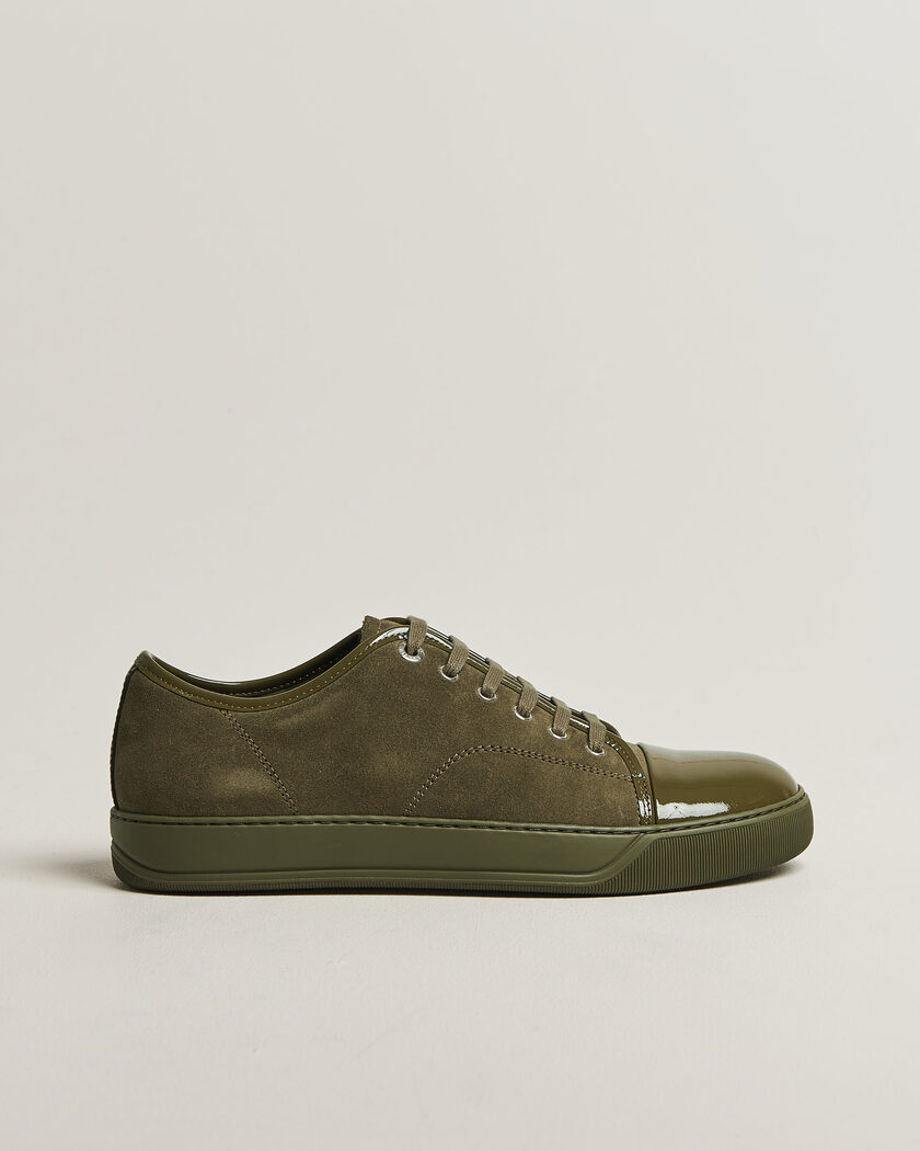 Lanvin Patent Cap Toe Sneaker Khaki – Grønn