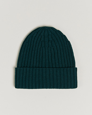 Herre | Luer | Piacenza Cashmere | Ribbed Cashmere Beanie Racing Green