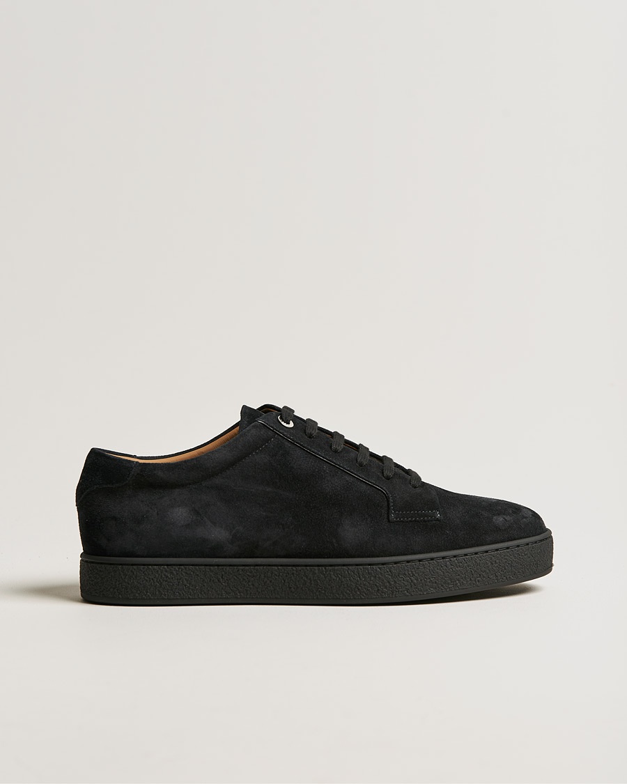 Herre | | John Lobb | Molton Soft Suede Sneaker Black Suede