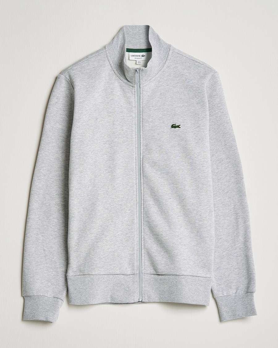 Lacoste Full Zip Sweater Silver Chine – Grå