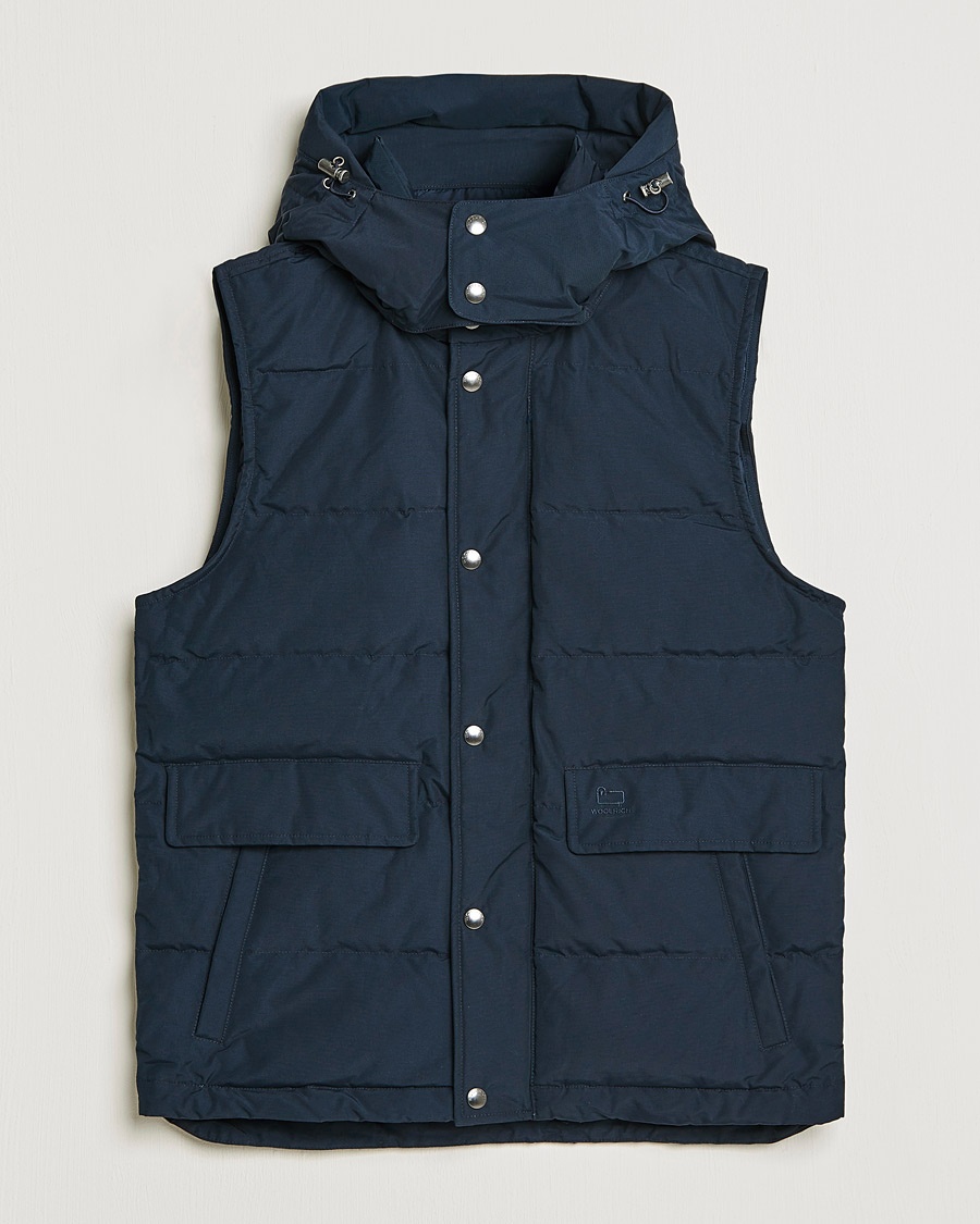 Herre | Woolrich | Woolrich | Aleutian Detachable Hooded Vest Melton Blue