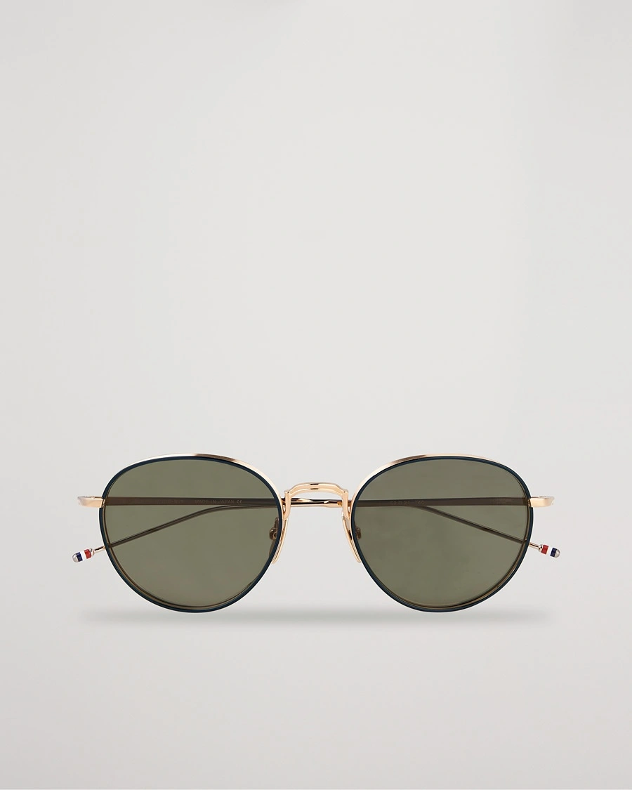 Herre | Runde solbriller | Thom Browne | TB-S119 Sunglasses Navy/White Gold