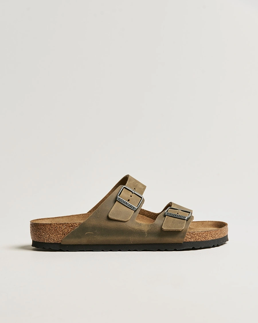 BIRKENSTOCK Arizona Soft Footbed Faded Khaki Oiled Leather – Grønn