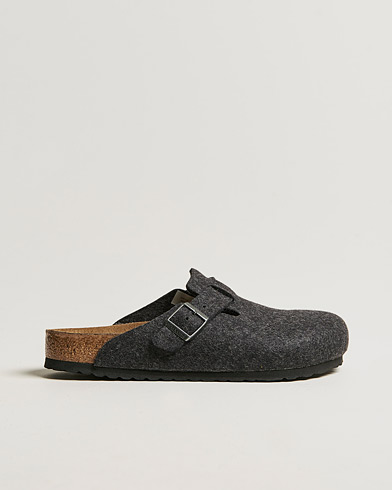 Herre | Sandaler og tøfler | BIRKENSTOCK | Boston Classic Footbed Wool Felt Antracite
