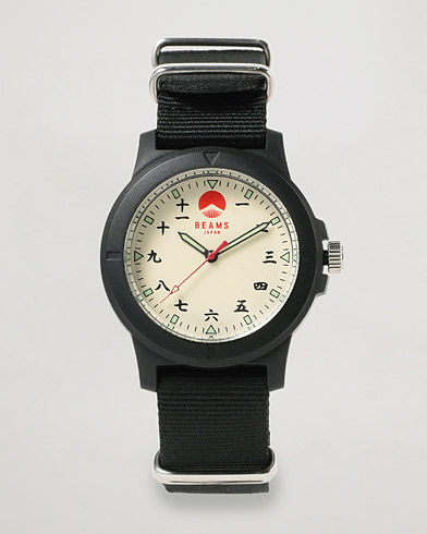 Herre |  | Beams Japan | Kanji Wrist Watch Black