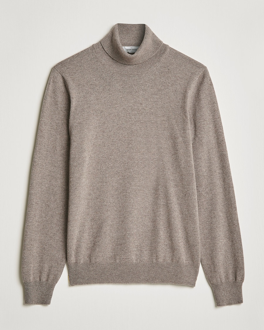 Herre | | Gran Sasso | Wool/Cashmere Rollneck Mud Brown