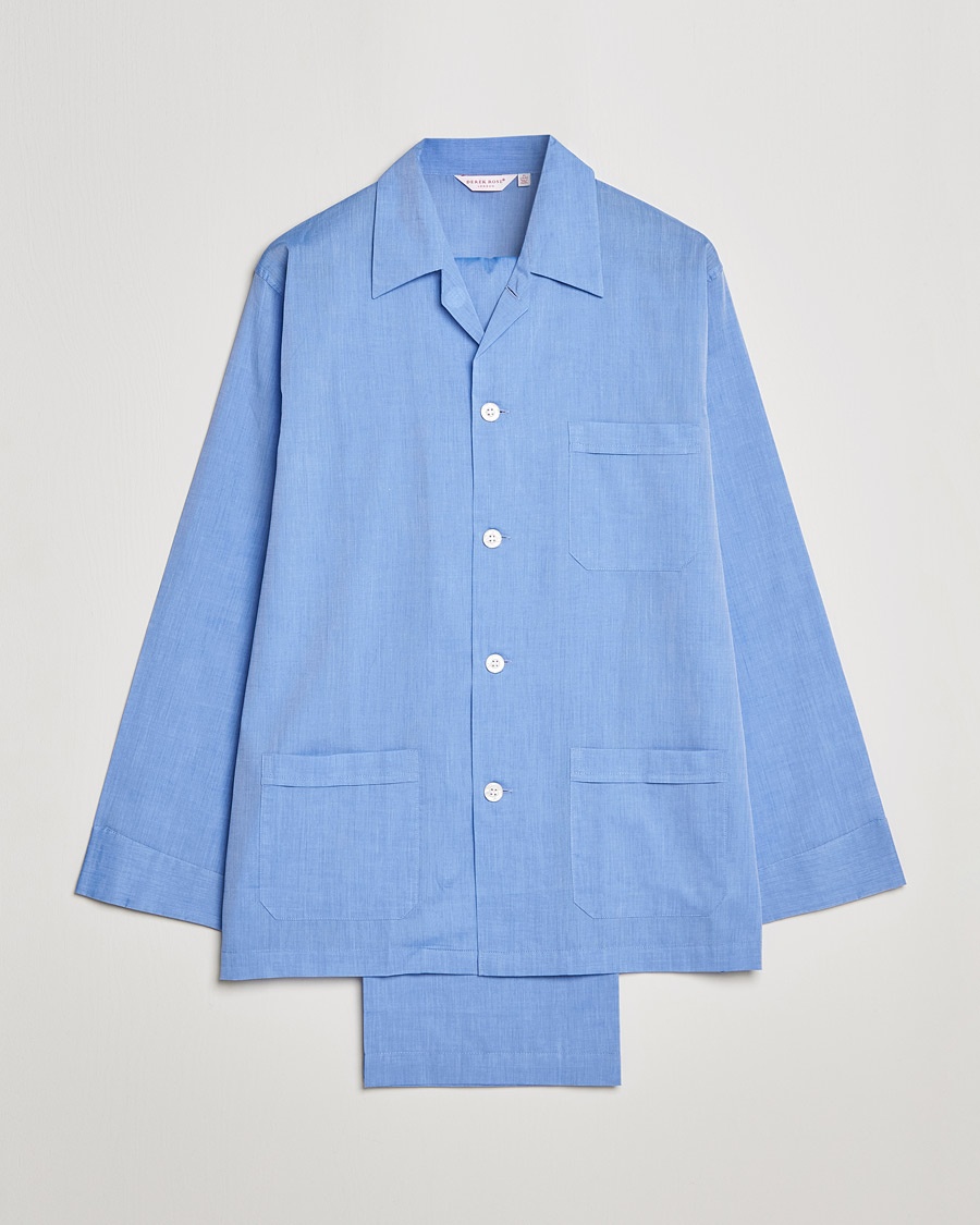 Herre | Derek Rose | Derek Rose | Cotton Pyjama Set Blue