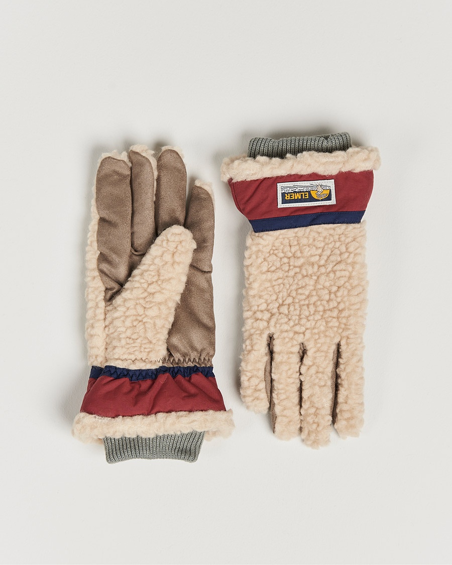 Herre | | Elmer by Swany | Sota Wool Teddy Gloves Beige/Wine