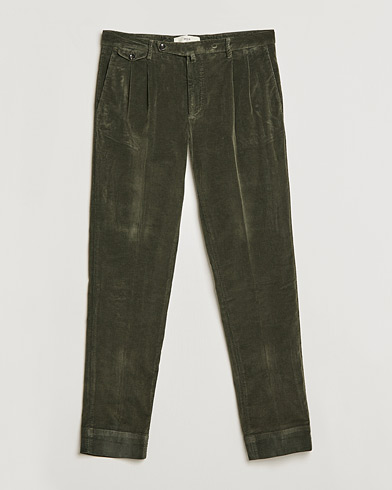 Herre | Chinos | Briglia 1949 | Easy Fit Corduroy Trousers Dark Green