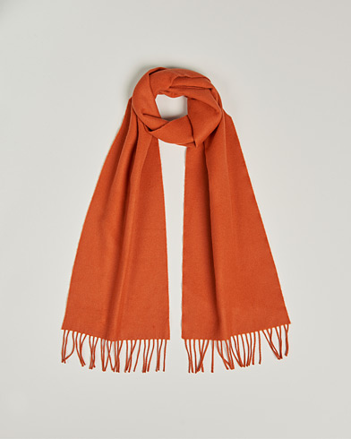 Herre | Skjerf | Begg & Co | Vier Lambswool/Cashmere Solid Scarf Orange