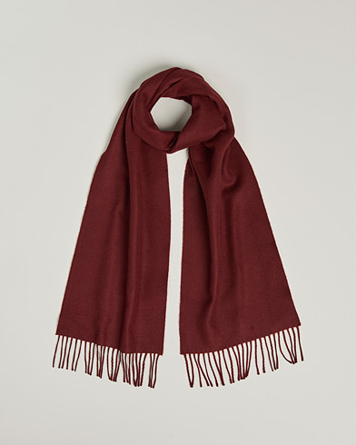 Herre | Skjerf | Begg & Co | Vier Lambswool/Cashmere Solid Scarf Wine