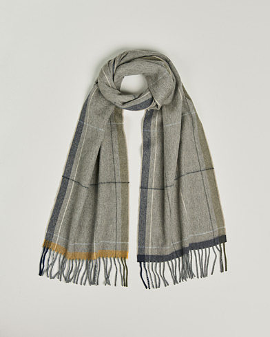 Herre | Skjerf | Begg & Co | Vale Lambswool/Cashmere Needle Check Scarf Stone Multi