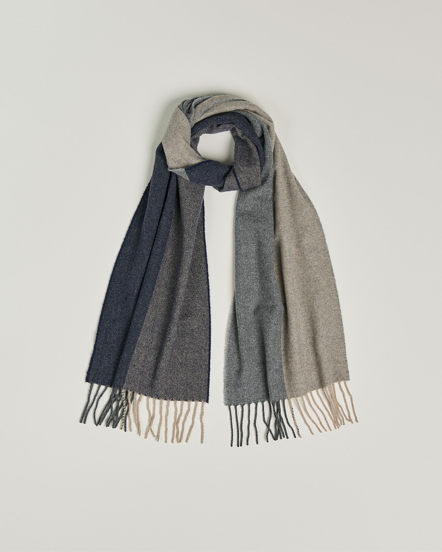 Herre | | Begg & Co | Brook Recycled Cashmere/Merino Scarf Navy