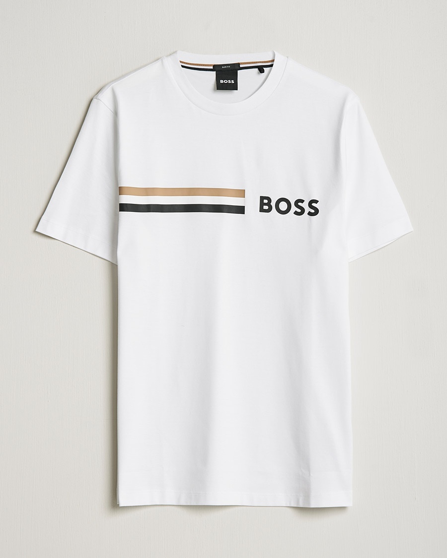 Herre | | BOSS | Tessler Logo Crew Neck Tee White