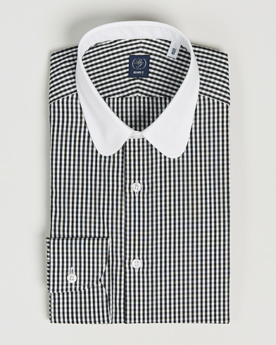 Herre | Businesskjorter | Beams F | Round Collar Dress Shirt White/Black