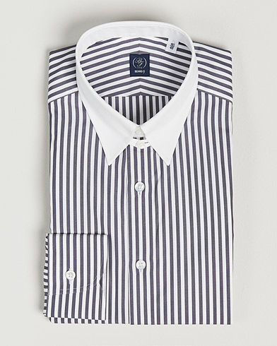 Herre | Businesskjorter | Beams F | Tab Collar Dress Shirt Grey/White