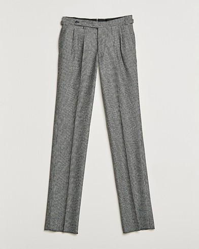 Herre |  | Beams F | Pleated Flannel Trousers Grey Check