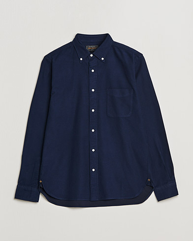 Herre |  | BEAMS PLUS | Flannel Button Down Shirt Navy