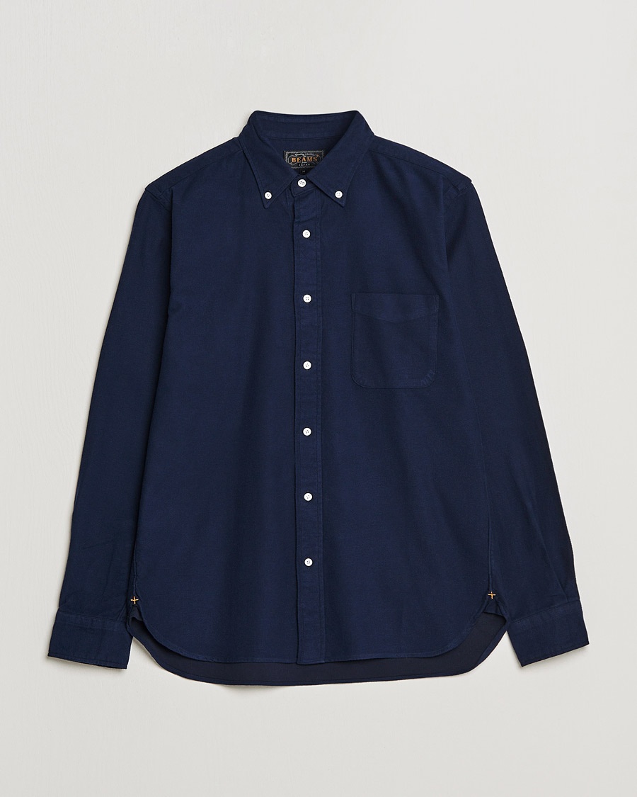 Herre | | BEAMS PLUS | Flannel Button Down Shirt Navy