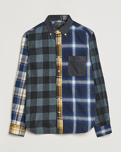 Herre |  | BEAMS PLUS | Flannel Panel Button Down Shirt Navy Check
