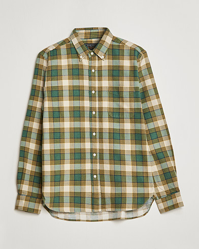 Herre | Casual | BEAMS PLUS | Flannel Button Down Shirt Green Check