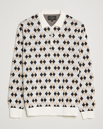 Herre | Japanese Department | BEAMS PLUS | Argyle Knitted Polo Off White