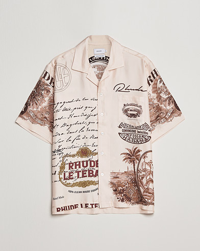 Herre | Kortermede skjorter | Rhude | Silk Cigar Short Sleeve Shirt Brown/Cream