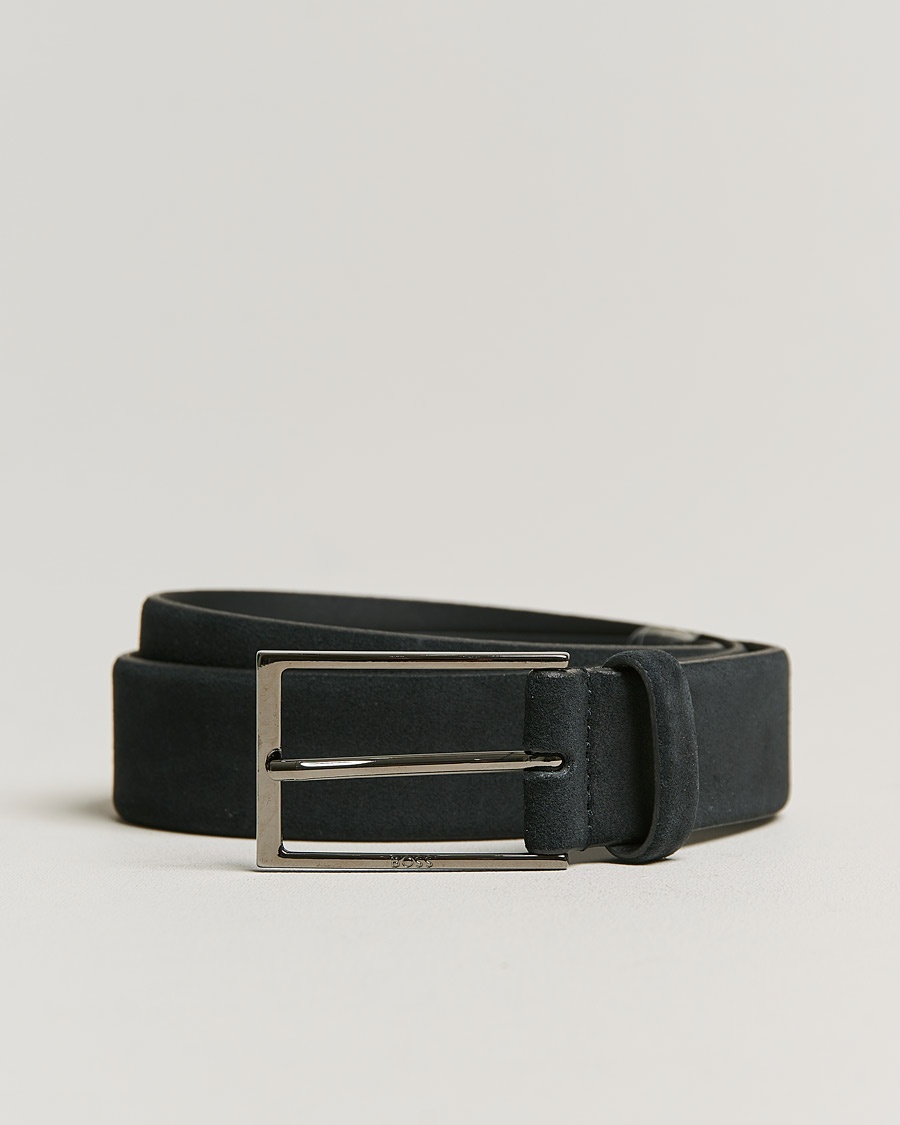 Herre | | BOSS BLACK | Calindo Suede Belt Dark Blue