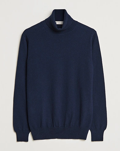 Herre | Pologensere | Piacenza Cashmere | Cashmere Rollneck Sweater Navy