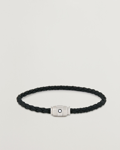 Herre | Armbånd | Montblanc | Bracelet Steel 3 Rings Leather Black