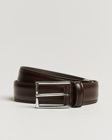 Herre | Umønstrede belter | Anderson's | Leather Suit Belt 3 cm Dark Brown