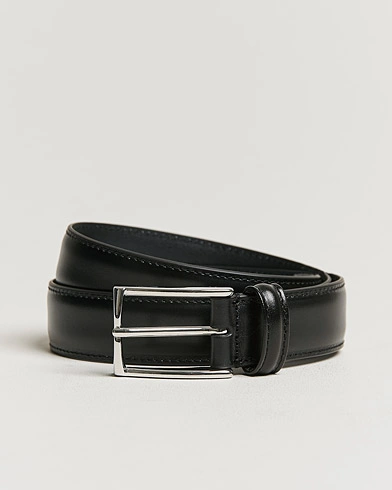 Herre | Umønstrede belter | Anderson's | Leather Suit Belt 3 cm Black