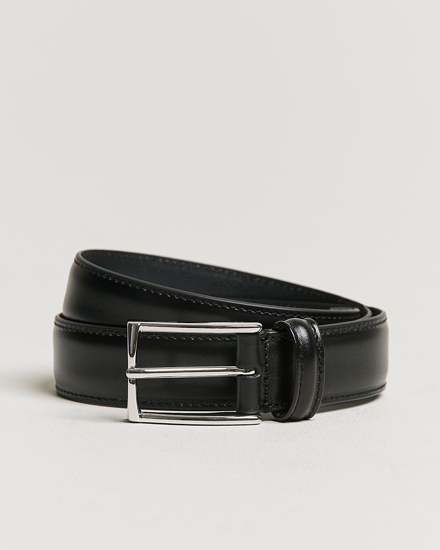 Anderson's Leather Suit Belt 3 cm Black – Svart