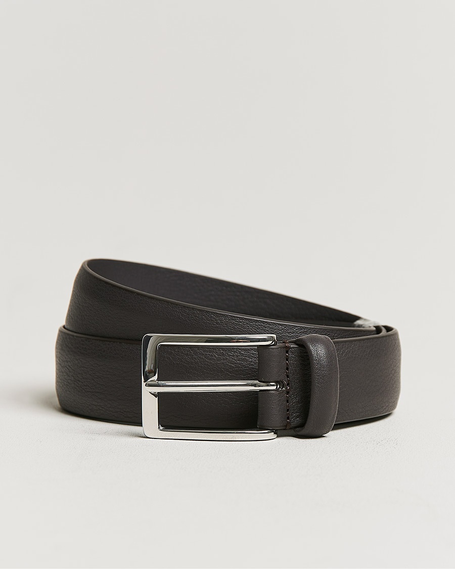 Herre | | Anderson's | Double Nappa Calf 3 cm Belt Dark Brown
